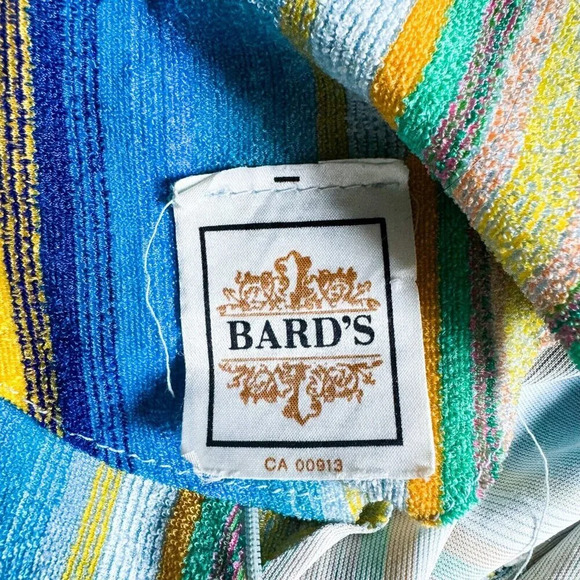 Vintage Bard's Terry Cloth Textured Chevron Print Short Dress M - Picture 3 of 8